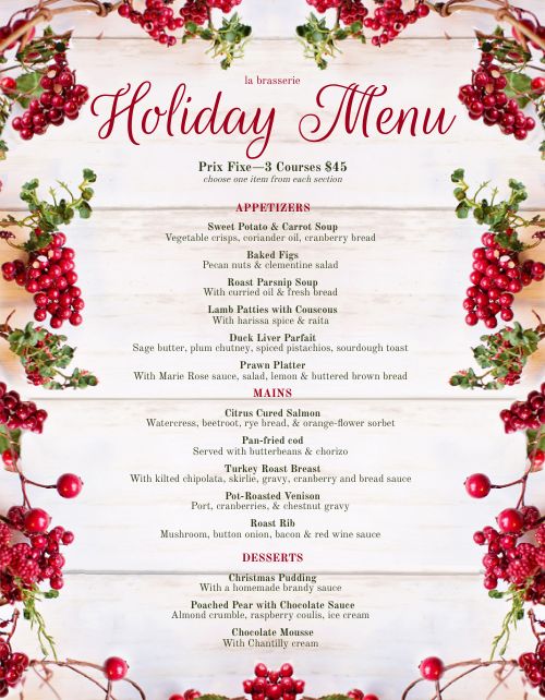 Holly Berries Christmas Menu Design Template by MustHaveMenus