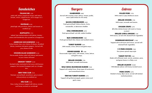 American Diner Family Takeout Menu page 2 preview