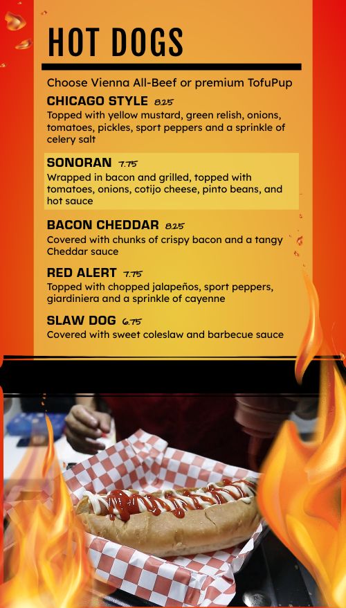 Flaming Hot Burger Tall Digital Video Menu Board page 1 preview