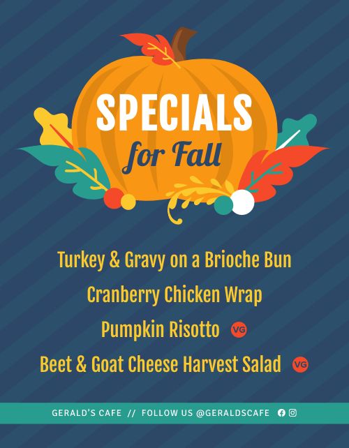 Fall Specials Sign page 1 preview