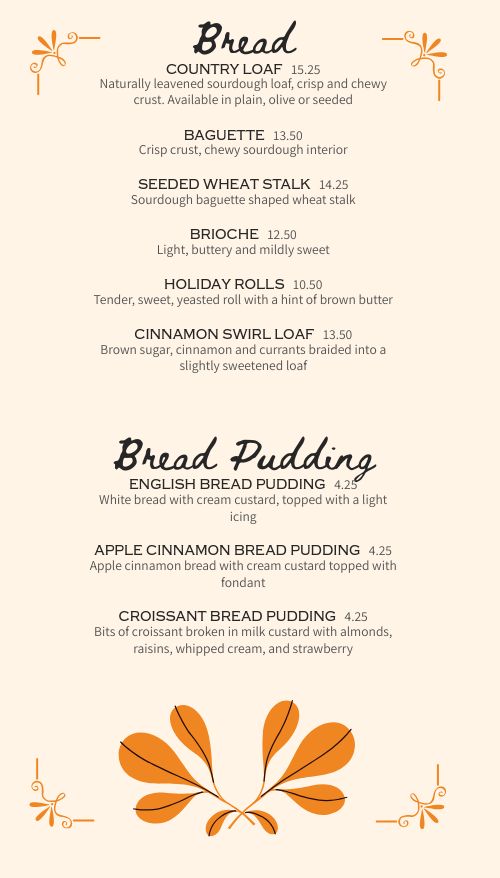 Fresh Baked Goods Tall Digital Menu Board