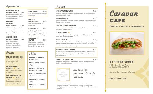 Minimalist Mustard Cafe Takeout Menu page 1 preview