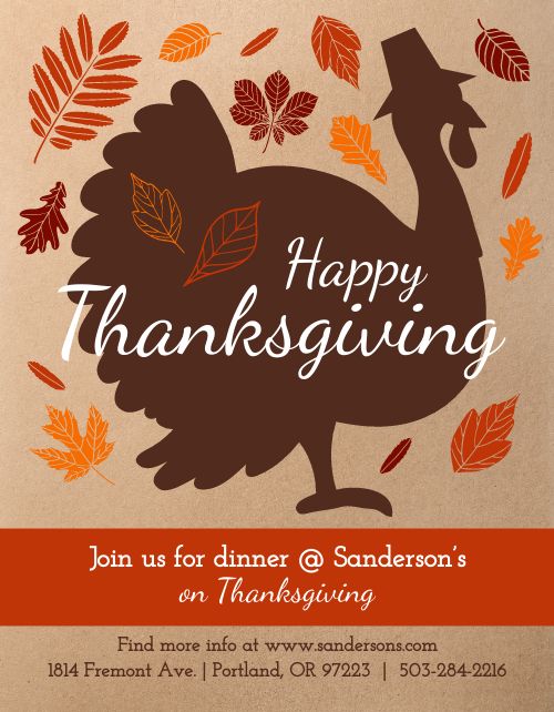 Thanksgiving Turkey Dinner Flyer page 1 preview