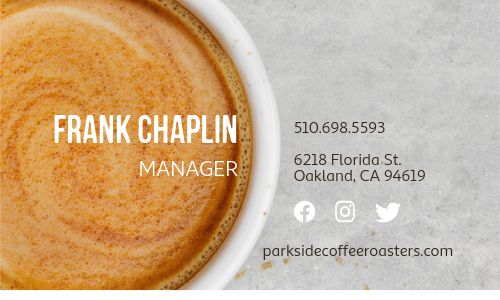 Coffee Manager Business Card