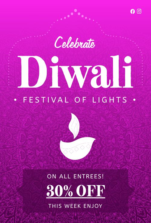 Diwali Celebration Table Tent