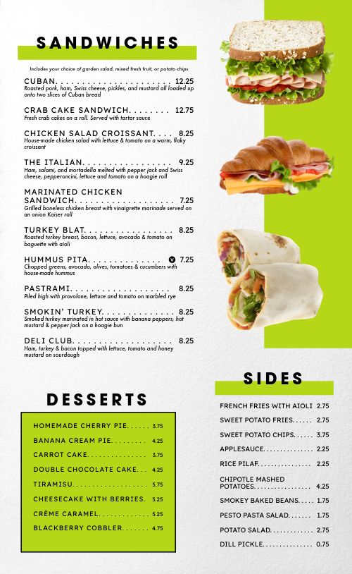 Bright Cafe Menu page 2 preview