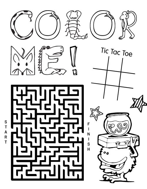 Color Me Simple Kids Menu page 2 preview