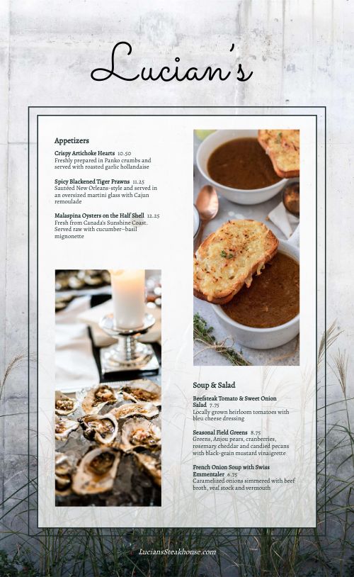 Steakhouse Menu Inspiration Design Template by MustHaveMenus