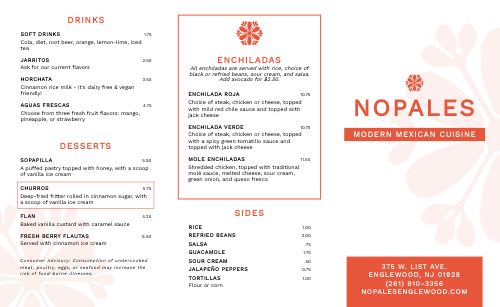 Minimalist Floral Mexican Takeout Menu page 1 preview