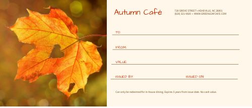 Fall Gift Certificate page 1 preview