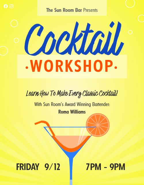 Cocktail Workshop Flyer page 1 preview