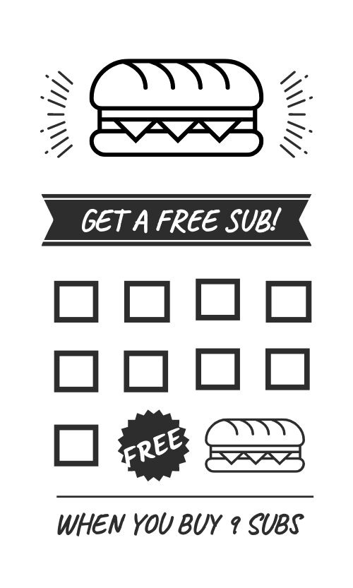 Sub Loyalty Card page 1 preview