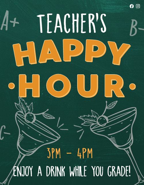 Teacher Happy Hour Flyer page 1 preview