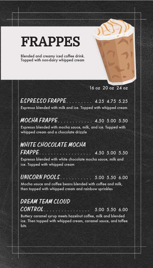 Simplistic Coffeehouse Tall Digital Menu Board