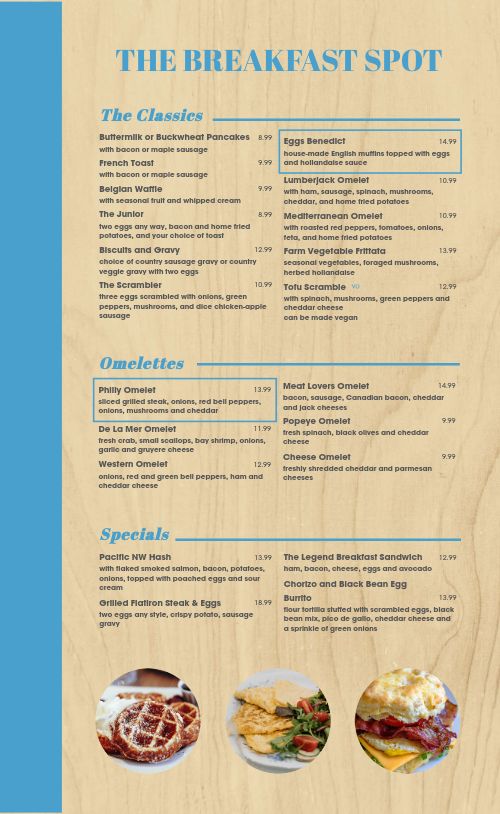 Breakfast Spot Menu Design Template by MustHaveMenus