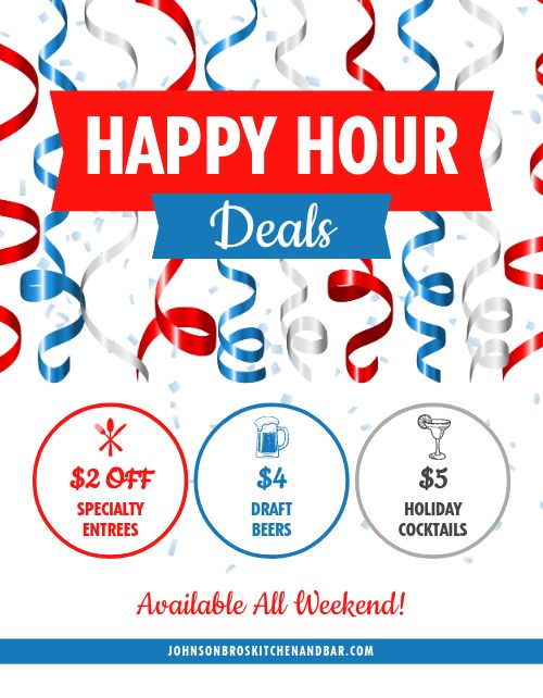 Fourth of July Happy Hour Flyer