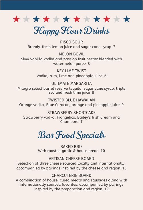 Labor Day Menu Card page 2 preview