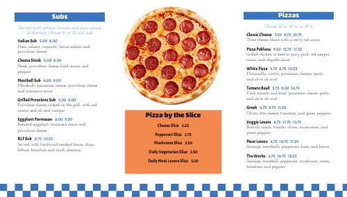 Checkered Pizza Digital Menu Board page 2 preview