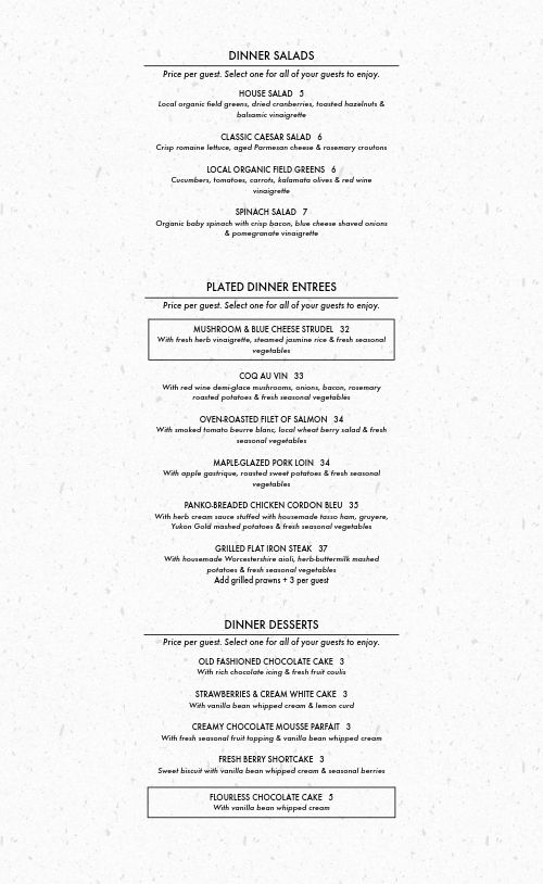 Catering Menu Example page 2 preview