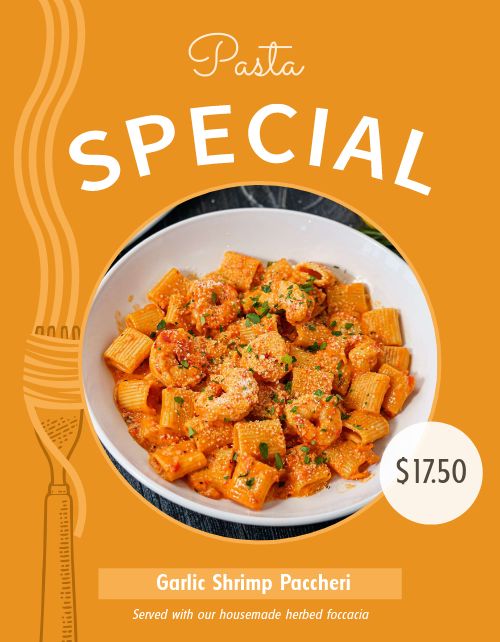 Pasta Specials Flyer page 1 preview