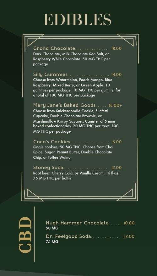 Forest Green Dispensary Tall Digital Menu Board