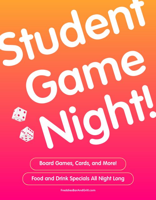 Gradient Student Game Night Flyer page 1 preview
