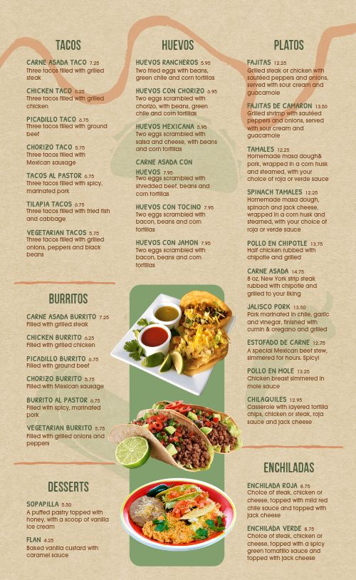 Sombrero Mexican Menu Design Template by MustHaveMenus