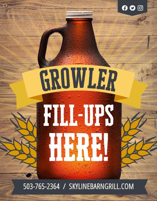 Growler Fill Up Flyer page 1 preview