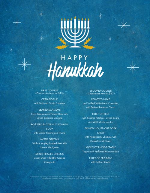 Hanukkah Festive Menu
