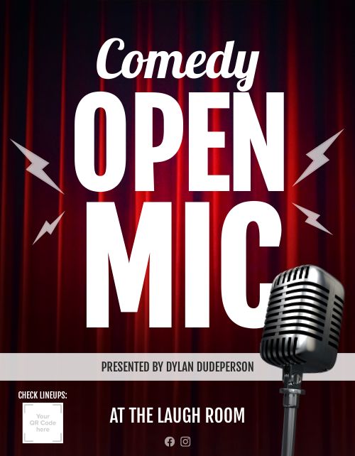 Comedy Open Mic Night Flyer page 1 preview