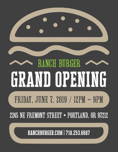 Grand Opening Burger Flyer