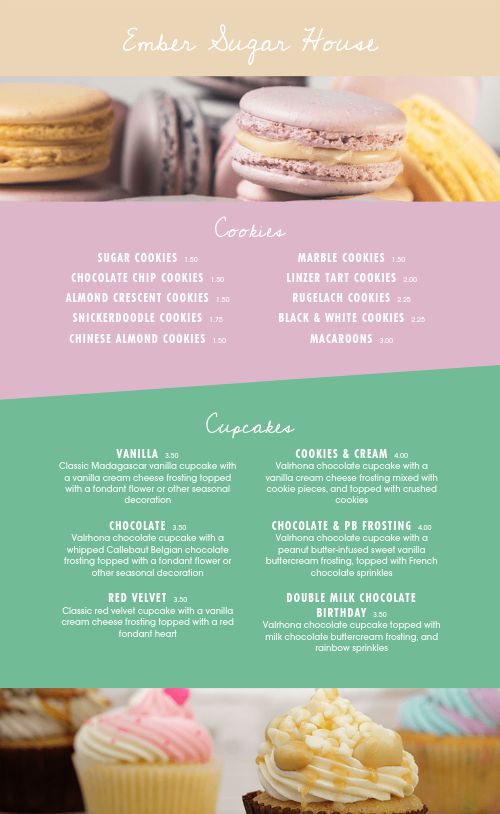 Gourmet Dessert Menu Design Template by MustHaveMenus