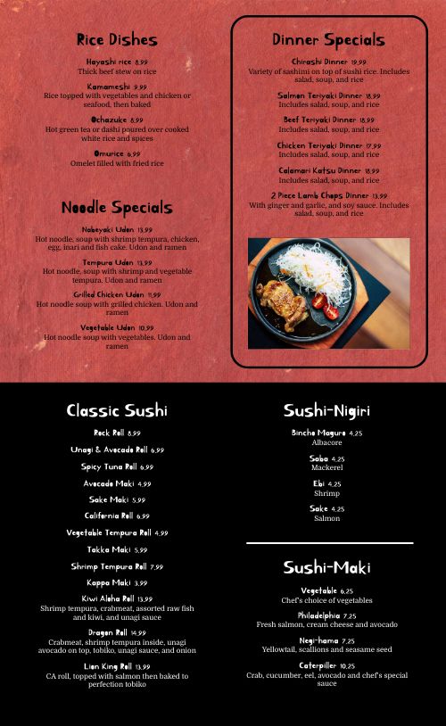 Example Japanese Menu Design Template by MustHaveMenus