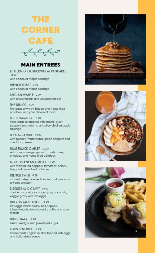 Brunch Cafe Menu Design Template By Musthavemenus