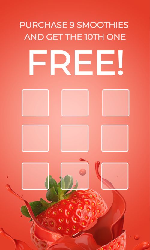 Strawberry Smoothie Loyalty Card page 1 preview
