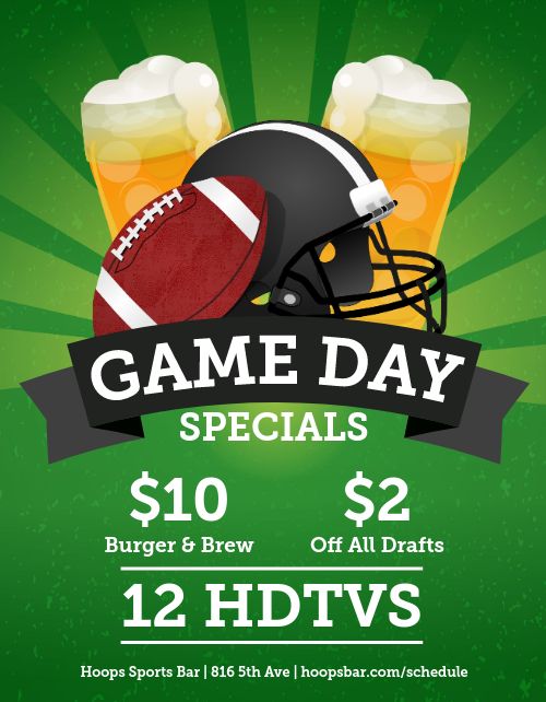 Game Day Specials Flyer Template by MustHaveMenus