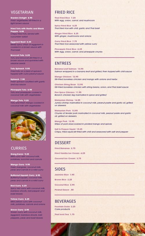 Thai Dining Menu page 2 preview