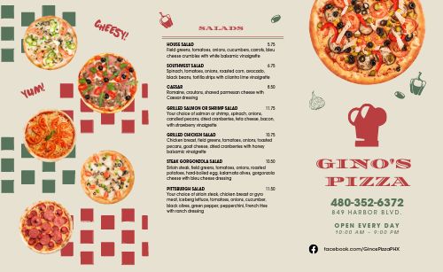 Italian Toppings Pizza Takeout Menu