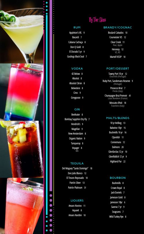 Night Club Menu Ideas