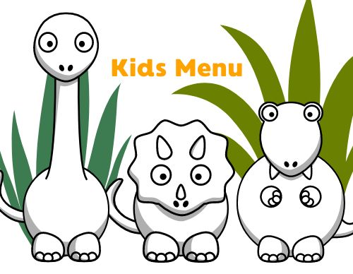 Dinosaur Children's Menu page 1 preview