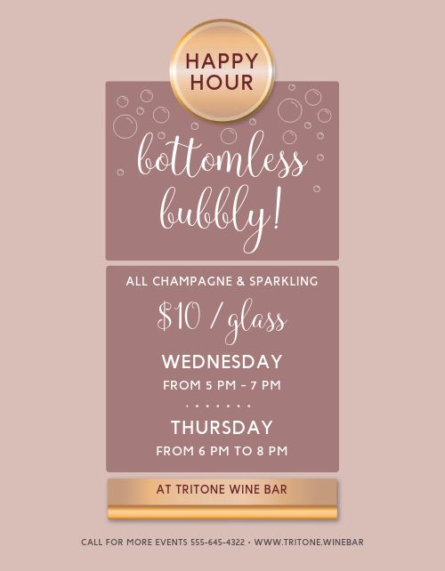 Champagne Happy Hour Flyer