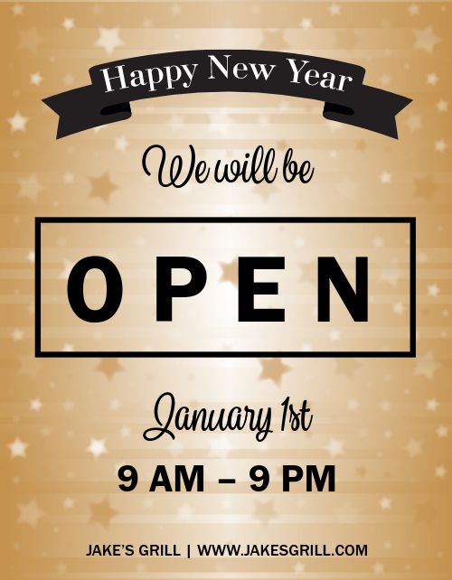 New Years Business Hours Flyer