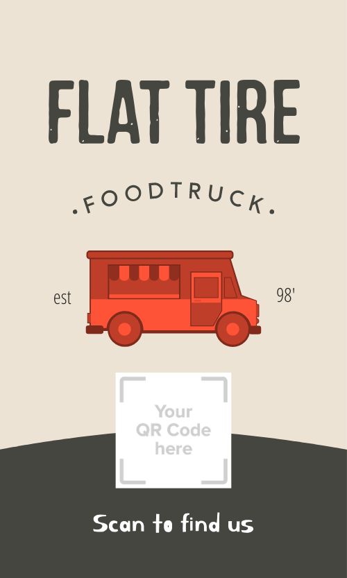 Food Truck QR Code Business Card Template by MustHaveMenus