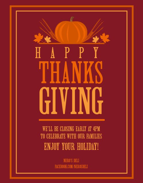Happy Thanksgiving Flyer page 1 preview