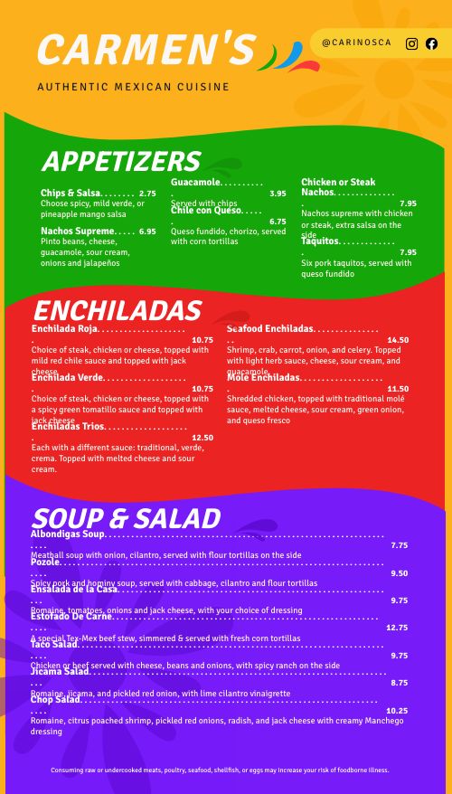 Colorfully Loud Mexican Digital Menu