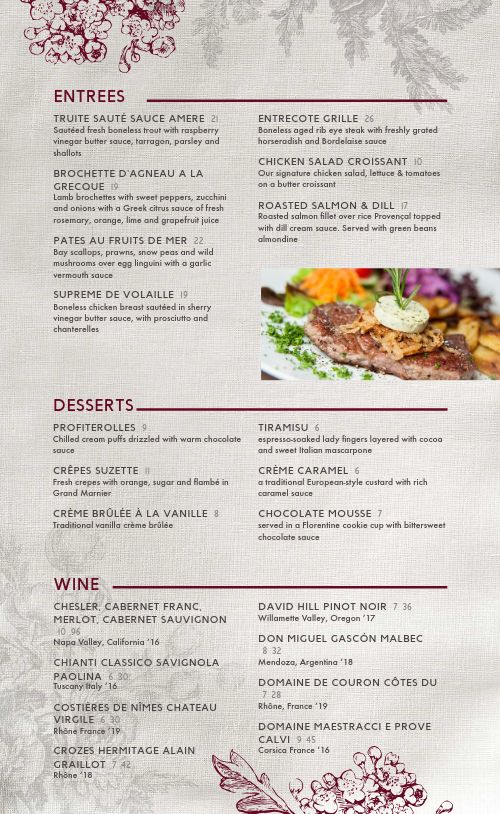 Textured French Menu page 2 preview
