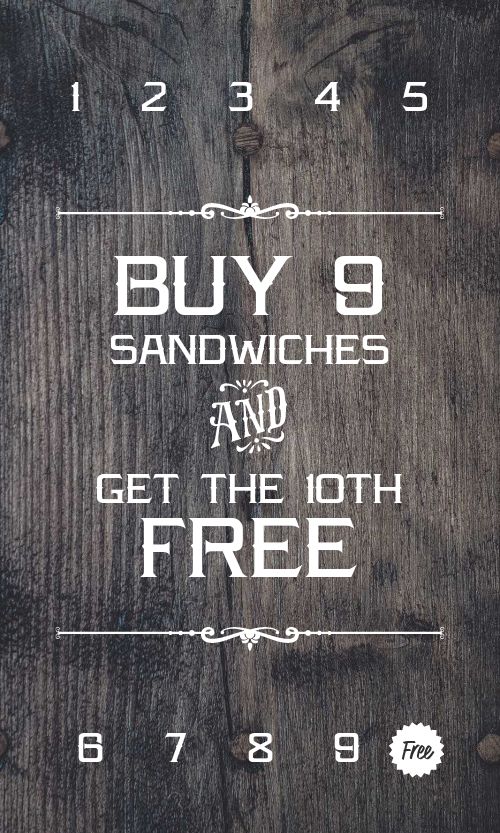 Sandwich QR Code Loyalty Card