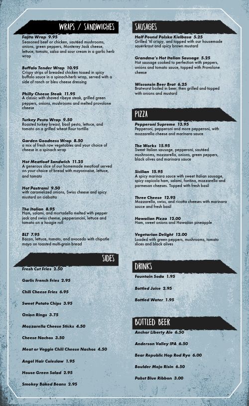 Blue Tavern Bar Menu Design Template by MustHaveMenus