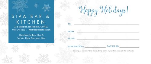 Happy Holidays Gift Certificate