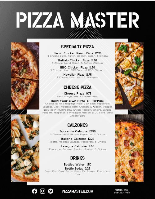 Pizza Food Truck Menu